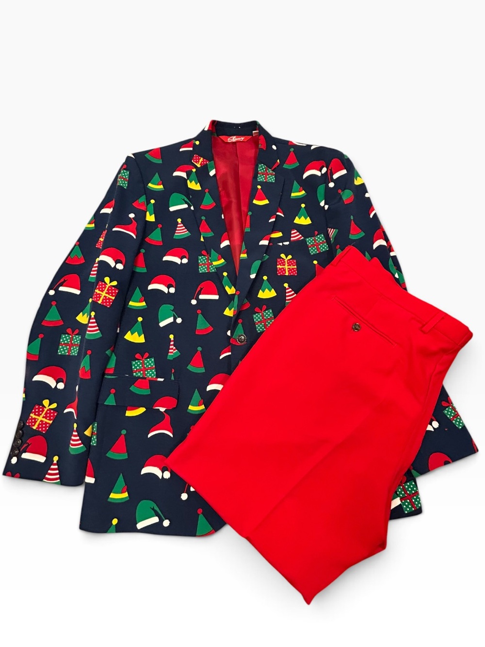 Shinesty Christmas Holiday Suit Men’s 46 Jacket 42x30 Pants Party Festive Santa
